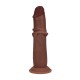 DUAL DENSITY SILICONE REALISTIC SLIDING SKIN DILDO - 7 / 18,5 CM - BROWN