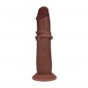 DILDO REALÍSTICO DUAL DENSITY SILICONE SLIDING SKIN 7 /18.5 CM BROWN REALROCK