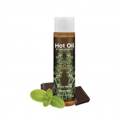 ÓLEO DE MASSAGEM COM EFEITO CALOR CHOCO MENTA HOT OIL NUEI 100ML