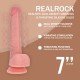 VIBRADOR DUAL DENSITY SILICONE REALISTIC THRUSTING 7 /17.8 CM FLESH REALROCK