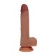 VIBRADOR DUAL DENSITY SILICONE REALISTIC THRUSTING 7 /17.8 CM TAN REALROCK