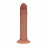 VIBRADOR REALÍSTICO DUAL DENSITY SILICONE CURVED 8 /20.3 CM TAN REALROCK
