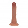 VIBRADOR REALÍSTICO DUAL DENSITY SILICONE CURVED 6 /15.5 CM TAN REALROCK