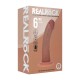 VIBRADOR REALÍSTICO DUAL DENSITY SILICONE CURVED 6 /15.5 CM TAN REALROCK