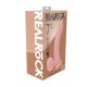 VIBRADOR RECARREGÁVEL COM TESTÍCULOS DUAL DENSITY  LIQUID SILICONE CURVED 7 /18 CM FLESH REALROCK