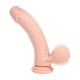 VIBRADOR RECARREGÁVEL COM TESTÍCULOS DUAL DENSITY RECHARGEABLE LIQUID SILICONE CURVED 6 /15 CM FLESH REALROCK