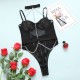BODY COM COLEIRA E CORRENTES PRETO DE NAMOUR