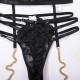 CONJUNTO DE 3 PEÇAS LACE CUT-OUT PRETO DE NAMOUR 