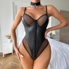 BODY COM COLEIRA FAUX LEATHER MESH SCULPTING PRETO DE NAMOUR
