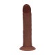 DUAL DENSITY SILICONE CURVED REALISTIC DILDO WITH SUCTION CUP - 8 / 20,5 CM - BROWN