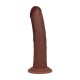 DUAL DENSITY SILICONE CURVED REALISTIC DILDO WITH SUCTION CUP - 8 / 20,5 CM - BROWN