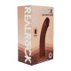 DUAL DENSITY SILICONE CURVED REALISTIC DILDO WITH SUCTION CUP - 8 / 20,5 CM - BROWN