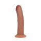DUAL DENSITY SILICONE CURVED REALISTIC DILDO WITH SUCTION CUP - 7 / 18,5 CM - TAN
