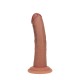 DUAL DENSITY SILICONE CURVED REALISTIC DILDO WITH SUCTION CUP - 6 / 15,5 CM - TAN