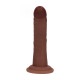 DUAL DENSITY SILICONE CURVED REALISTIC DILDO WITH SUCTION CUP - 6 / 15,5 CM - BROWN