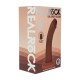DUAL DENSITY SILICONE CURVED REALISTIC DILDO WITH SUCTION CUP - 6 / 15,5 CM - BROWN
