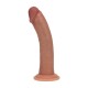 DUAL DENSITY SILICONE CURVED REALISTIC DILDO WITH SUCTION CUP - 8 / 20,5 CM - TAN
