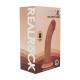 DUAL DENSITY SILICONE CURVED REALISTIC DILDO WITH SUCTION CUP - 8 / 20,5 CM - TAN