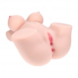BODYFORMS - AVELINE LUXE - DUAL ENTRY VIBRATING MASTURBATOR - 14 KG / 30.9 LBS - FLESH
