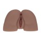BODYFORMS - KAYA BLOOM - DUAL ENTRY VIBRATING MASTURBATOR - 2,4 KG / 5.4 LBS - BROWN