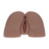 BODYFORMS - KAYA BLOOM - DUAL ENTRY VIBRATING MASTURBATOR - 2,4 KG / 5.4 LBS - BROWN