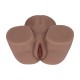 BODYFORMS - KAYA BLOOM - DUAL ENTRY VIBRATING MASTURBATOR - 2,4 KG / 5.4 LBS - BROWN