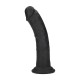 DUAL DENSITY SILICONE CURVED REALISTIC DILDO WITH SUCTION CUP - 7 / 18,5 CM - BLACK