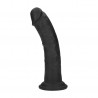 DUAL DENSITY SILICONE CURVED REALISTIC DILDO WITH SUCTION CUP - 7 / 18,5 CM - BLACK