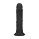 DUAL DENSITY SILICONE CURVED REALISTIC DILDO WITH SUCTION CUP - 7 / 18,5 CM - BLACK
