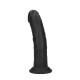 DUAL DENSITY SILICONE CURVED REALISTIC DILDO WITH SUCTION CUP - 7 / 18,5 CM - BLACK