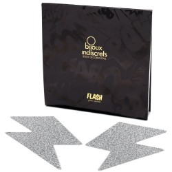 TAPA MAMILOS FLASH GLITTER BOLT BIJOUX INDISCRETS PRATEADOS