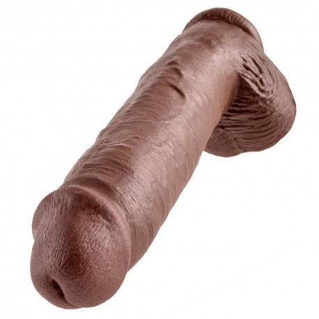 DILDO REALÍSTICO COM TESTÍCULOS KING COCK 11” MULATO